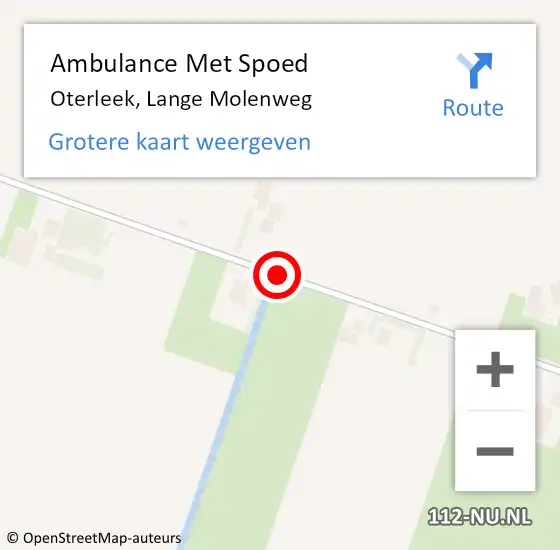 Locatie op kaart van de 112 melding: Ambulance Met Spoed Naar Oterleek, Lange Molenweg op 13 november 2013 14:59