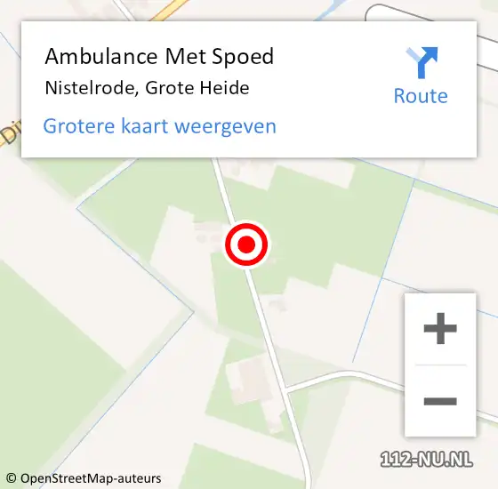 Locatie op kaart van de 112 melding: Ambulance Met Spoed Naar Nistelrode, Grote Heide op 8 juli 2015 16:45