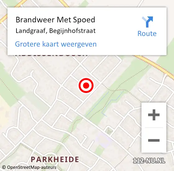 Locatie op kaart van de 112 melding: Brandweer Met Spoed Naar Landgraaf, Begijnhofstraat op 8 juli 2015 17:30