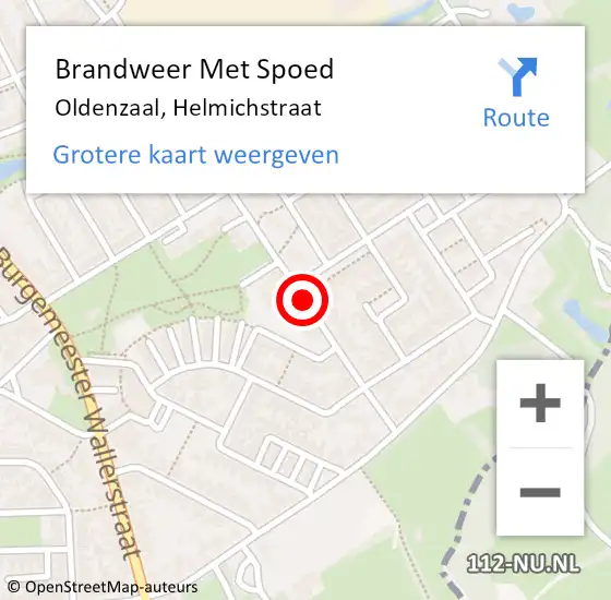 Locatie op kaart van de 112 melding: Brandweer Met Spoed Naar Oldenzaal, Helmichstraat op 8 juli 2015 17:34