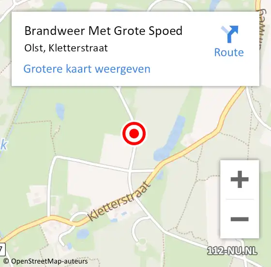 Locatie op kaart van de 112 melding: Brandweer Met Grote Spoed Naar Olst, Kletterstraat op 8 juli 2015 17:48