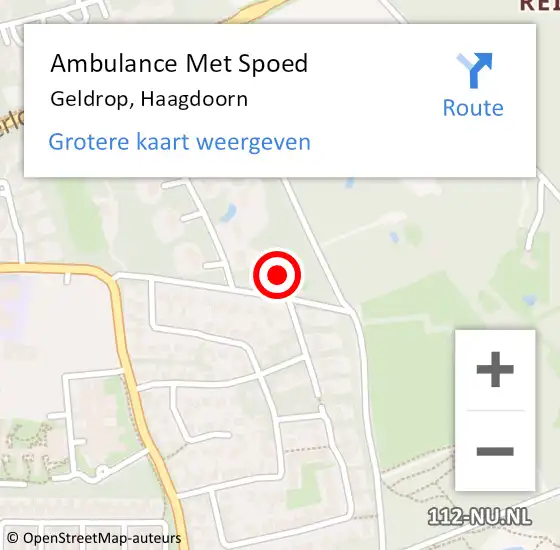 Locatie op kaart van de 112 melding: Ambulance Met Spoed Naar Geldrop, Haagdoorn op 8 juli 2015 19:07