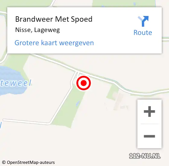 Locatie op kaart van de 112 melding: Brandweer Met Spoed Naar Nisse, Lageweg op 8 juli 2015 19:11