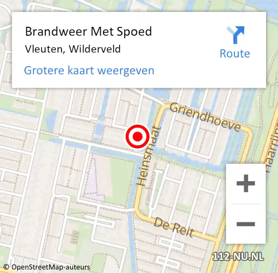 Locatie op kaart van de 112 melding: Brandweer Met Spoed Naar Vleuten, Wilderveld op 13 november 2013 15:28