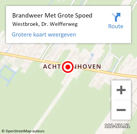 Locatie op kaart van de 112 melding: Brandweer Met Grote Spoed Naar Westbroek, Dr. Welfferweg op 8 juli 2015 22:13