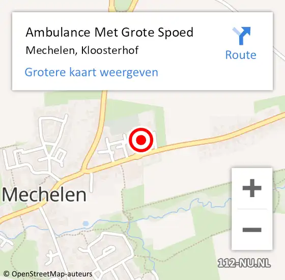 Locatie op kaart van de 112 melding: Ambulance Met Grote Spoed Naar Mechelen, Kloosterhof op 13 november 2013 15:31