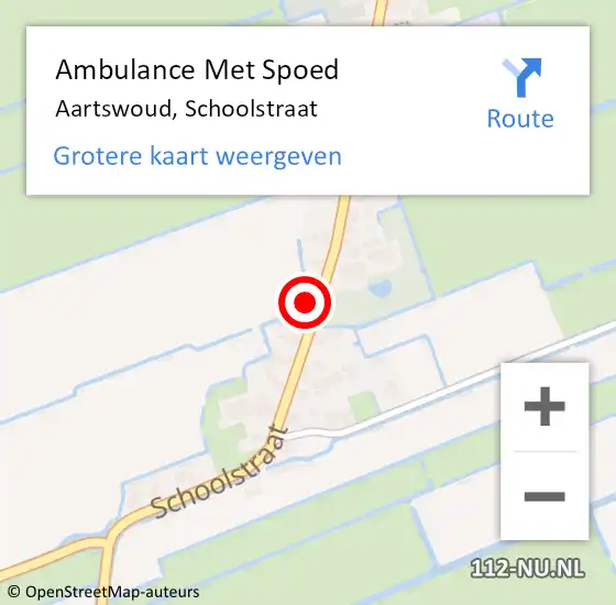 Locatie op kaart van de 112 melding: Ambulance Met Spoed Naar Aartswoud, Schoolstraat op 8 juli 2015 22:46