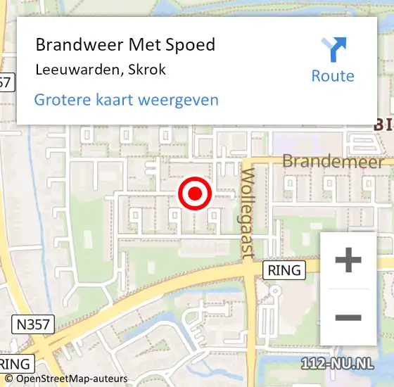 Locatie op kaart van de 112 melding: Brandweer Met Spoed Naar Leeuwarden, Skrok op 8 juli 2015 23:47