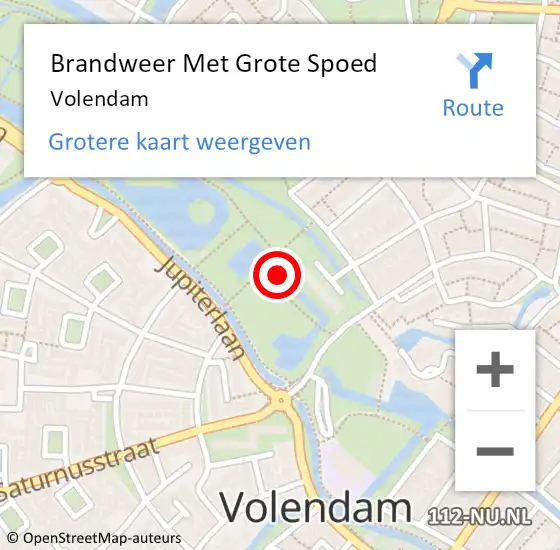 Locatie op kaart van de 112 melding: Brandweer Met Grote Spoed Naar Volendam op 9 juli 2015 02:09