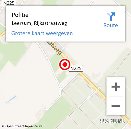 Locatie op kaart van de 112 melding: Politie Leersum, Rijksstraatweg op 9 juli 2015 13:04