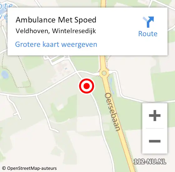 Locatie op kaart van de 112 melding: Ambulance Met Spoed Naar Veldhoven, Wintelresedijk op 9 juli 2015 14:09