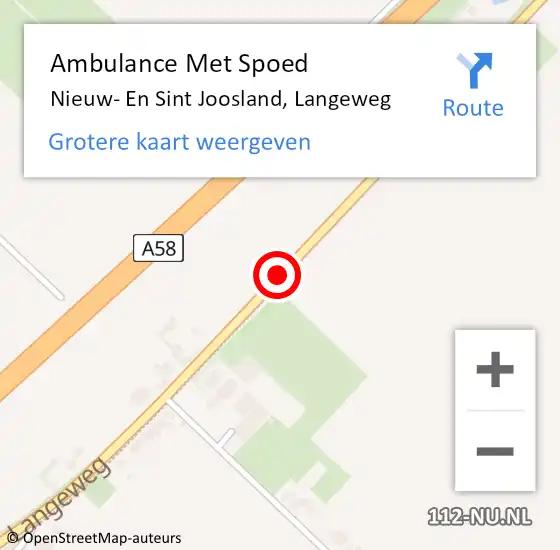 Locatie op kaart van de 112 melding: Ambulance Met Spoed Naar Nieuw- En Sint Joosland, Langeweg op 9 juli 2015 14:59