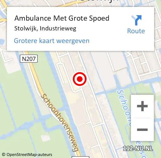 Locatie op kaart van de 112 melding: Ambulance Met Grote Spoed Naar Stolwijk, Industrieweg op 9 juli 2015 15:45