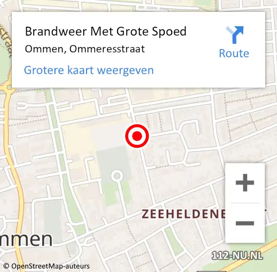 Locatie op kaart van de 112 melding: Brandweer Met Grote Spoed Naar Ommen, Ommeresstraat op 9 juli 2015 15:51