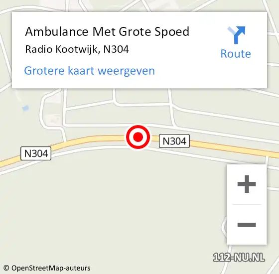 Locatie op kaart van de 112 melding: Ambulance Met Grote Spoed Naar Radio Kootwijk, N304 op 9 juli 2015 18:26