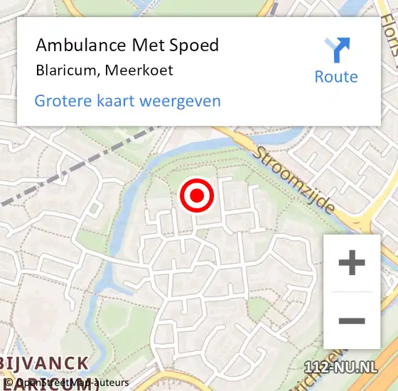 Locatie op kaart van de 112 melding: Ambulance Met Spoed Naar Blaricum, Meerkoet op 9 juli 2015 20:13