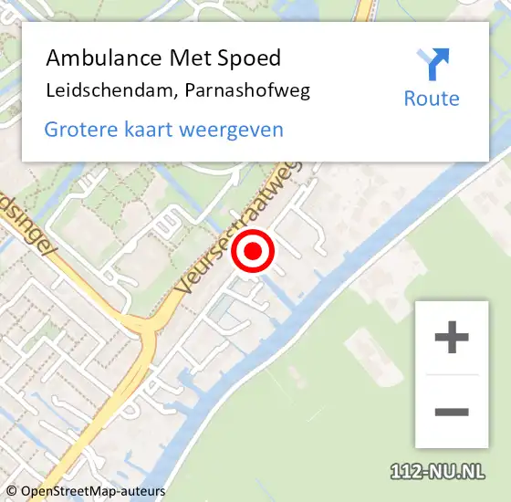 Locatie op kaart van de 112 melding: Ambulance Met Spoed Naar Leidschendam, Parnashofweg op 10 juli 2015 06:13