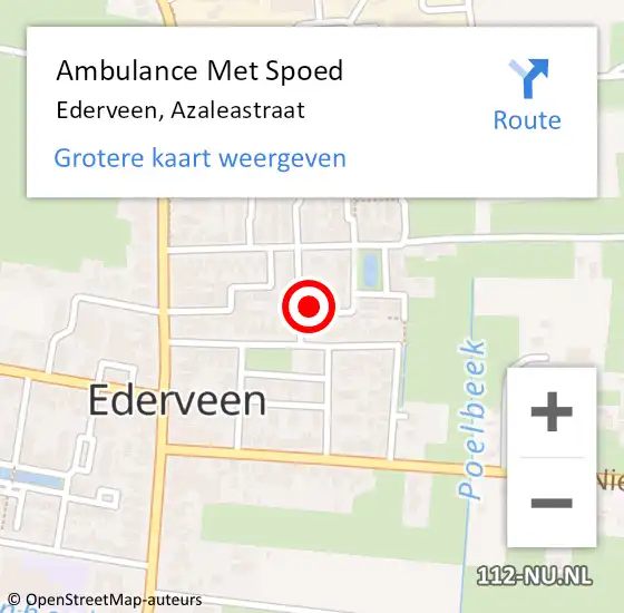 Locatie op kaart van de 112 melding: Ambulance Met Spoed Naar Ederveen, Azaleastraat op 10 juli 2015 09:56