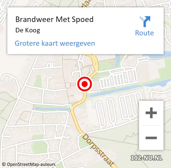 Locatie op kaart van de 112 melding: Brandweer Met Spoed Naar De Koog op 10 juli 2015 10:42