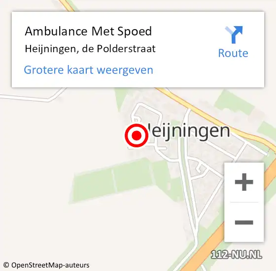 Locatie op kaart van de 112 melding: Ambulance Met Spoed Naar Heijningen, de Polderstraat op 10 juli 2015 11:12