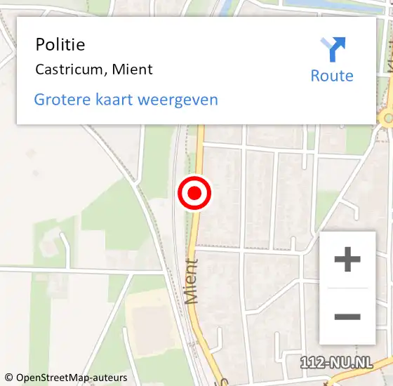 Locatie op kaart van de 112 melding: Politie Castricum, Mient op 10 juli 2015 13:30