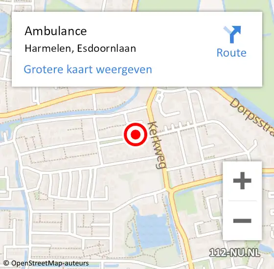 Locatie op kaart van de 112 melding: Ambulance Harmelen, Esdoornlaan op 13 november 2013 18:20