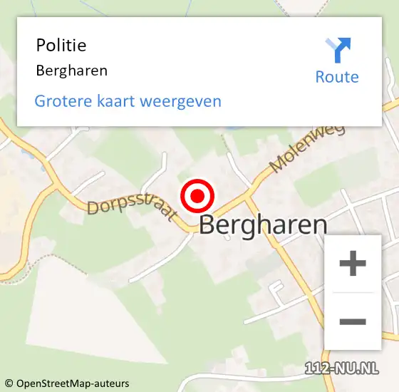 Locatie op kaart van de 112 melding: Politie Bergharen op 10 juli 2015 17:42