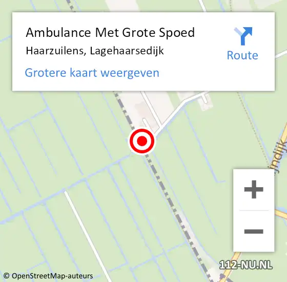 Locatie op kaart van de 112 melding: Ambulance Met Grote Spoed Naar Haarzuilens, Lagehaarsedijk op 10 juli 2015 23:33