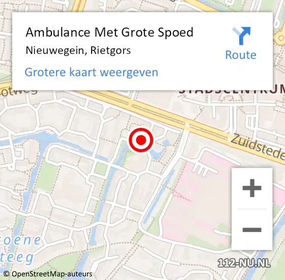 Locatie op kaart van de 112 melding: Ambulance Met Grote Spoed Naar Nieuwegein, Rietgors op 10 juli 2015 23:36