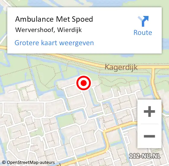 Locatie op kaart van de 112 melding: Ambulance Met Spoed Naar Wervershoof, Wierdijk op 11 juli 2015 00:58