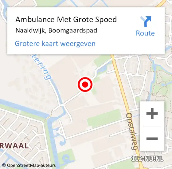 Locatie op kaart van de 112 melding: Ambulance Met Grote Spoed Naar Naaldwijk, Boomgaardspad op 11 juli 2015 01:43