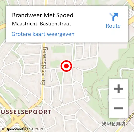 Locatie op kaart van de 112 melding: Brandweer Met Spoed Naar Maastricht, Bastionstraat op 11 juli 2015 04:44