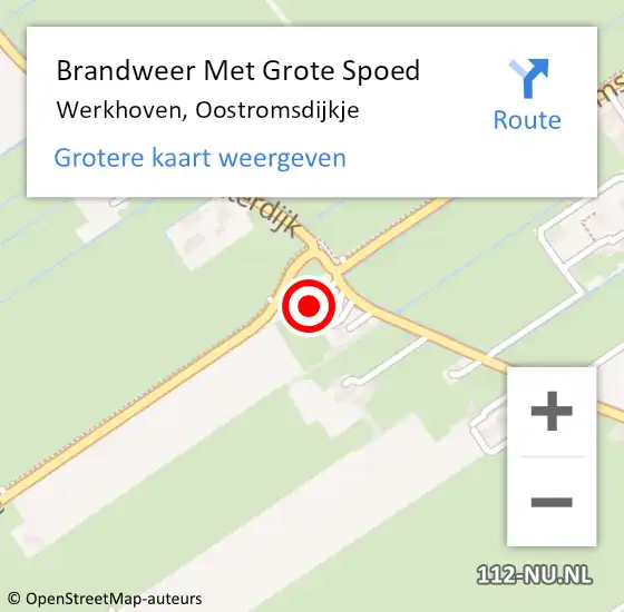 Locatie op kaart van de 112 melding: Brandweer Met Grote Spoed Naar Werkhoven, Oostromsdijkje op 11 juli 2015 05:08