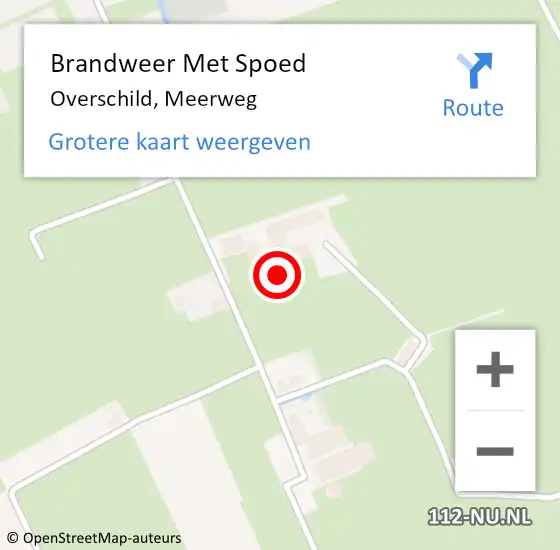 Locatie op kaart van de 112 melding: Brandweer Met Spoed Naar Overschild, Meerweg op 11 juli 2015 06:00