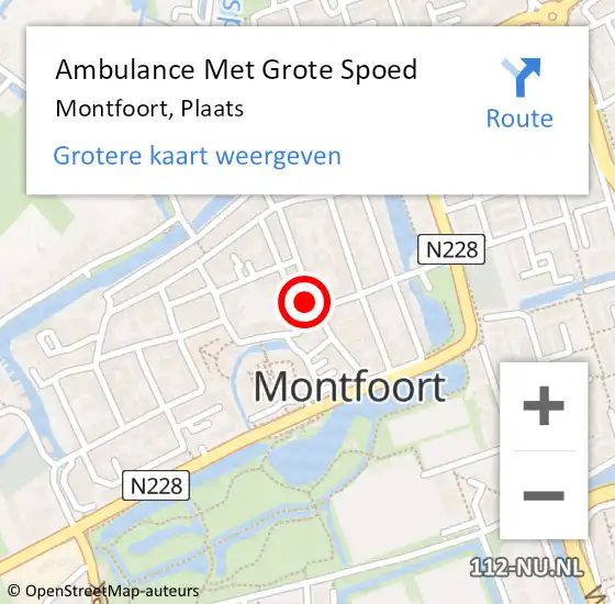 Locatie op kaart van de 112 melding: Ambulance Met Grote Spoed Naar Montfoort, Plaats op 11 juli 2015 11:17