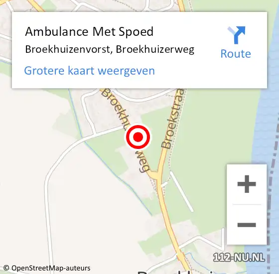 Locatie op kaart van de 112 melding: Ambulance Met Spoed Naar Broekhuizenvorst, Broekhuizerweg op 11 juli 2015 11:37