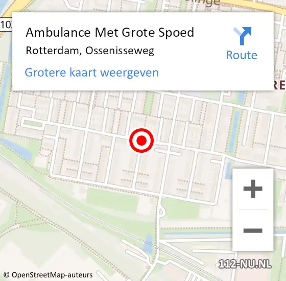 Locatie op kaart van de 112 melding: Ambulance Met Grote Spoed Naar Rotterdam, Ossenisseweg op 11 juli 2015 13:05