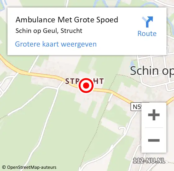 Locatie op kaart van de 112 melding: Ambulance Met Grote Spoed Naar Schin op Geul, Strucht op 11 juli 2015 13:50