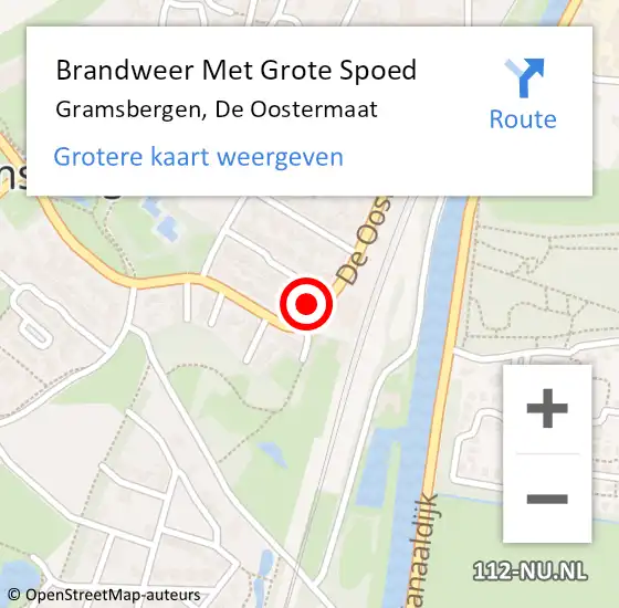 Locatie op kaart van de 112 melding: Brandweer Met Grote Spoed Naar Gramsbergen, De Oostermaat op 11 juli 2015 14:03