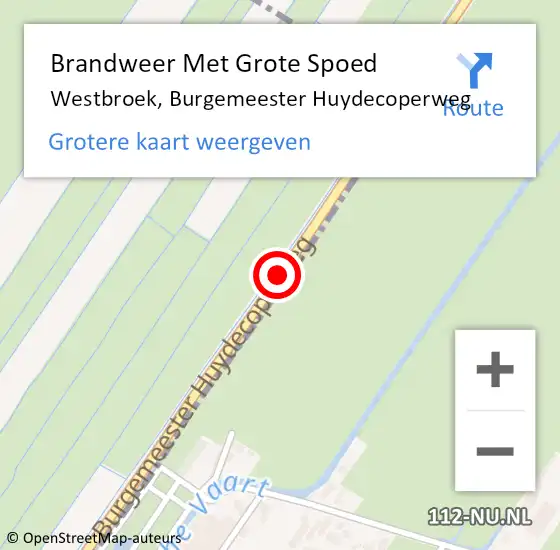 Locatie op kaart van de 112 melding: Brandweer Met Grote Spoed Naar Westbroek, Burgemeester Huydecoperweg op 13 november 2013 20:05