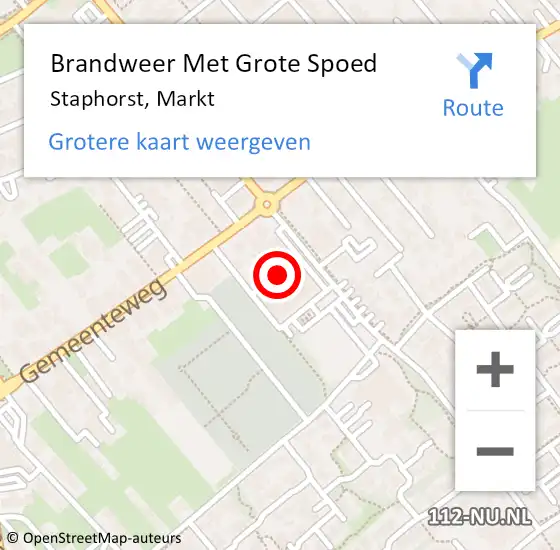 Locatie op kaart van de 112 melding: Brandweer Met Grote Spoed Naar Staphorst, Markt op 11 juli 2015 14:55