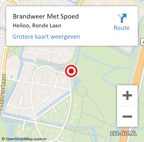 Locatie op kaart van de 112 melding: Brandweer Met Spoed Naar Heiloo, Ronde Laan op 11 juli 2015 15:36