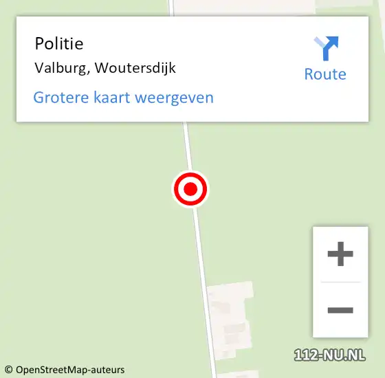 Locatie op kaart van de 112 melding: Politie Valburg, Woutersdijk op 11 juli 2015 15:38