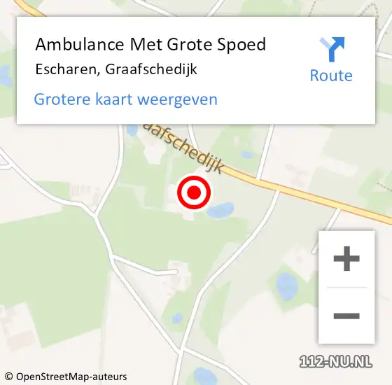 Locatie op kaart van de 112 melding: Ambulance Met Grote Spoed Naar Escharen, Graafschedijk op 11 juli 2015 15:38