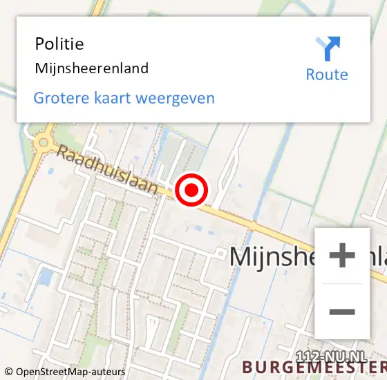 Locatie op kaart van de 112 melding: Politie Mijnsheerenland op 11 juli 2015 17:43