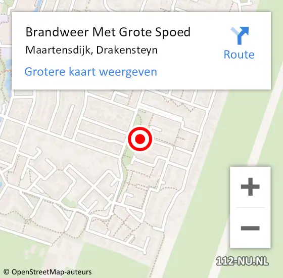 Locatie op kaart van de 112 melding: Brandweer Met Grote Spoed Naar Maartensdijk, Drakensteyn op 11 juli 2015 17:55