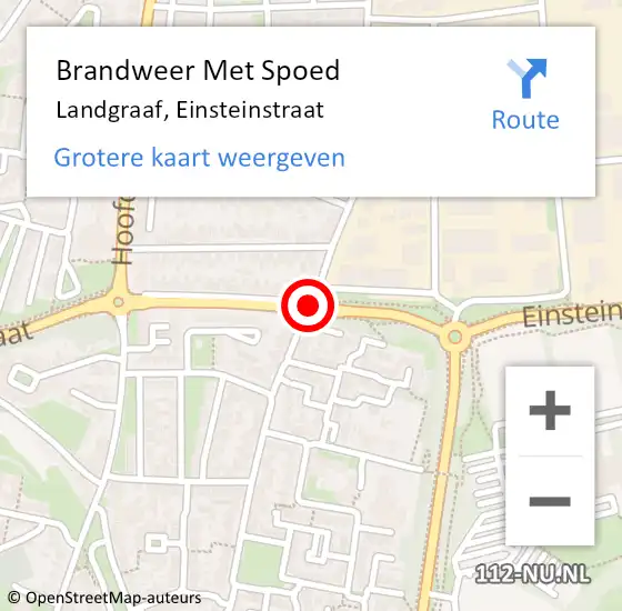 Locatie op kaart van de 112 melding: Brandweer Met Spoed Naar Landgraaf, Einsteinstraat op 11 juli 2015 18:21