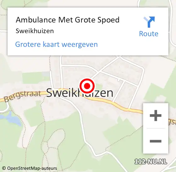 Locatie op kaart van de 112 melding: Ambulance Met Grote Spoed Naar Sweikhuizen op 13 november 2013 20:49