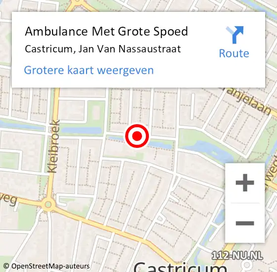 Locatie op kaart van de 112 melding: Ambulance Met Grote Spoed Naar Castricum, Jan Van Nassaustraat op 11 juli 2015 19:15