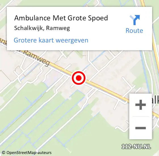 Locatie op kaart van de 112 melding: Ambulance Met Grote Spoed Naar Schalkwijk, Ramweg op 11 juli 2015 19:18